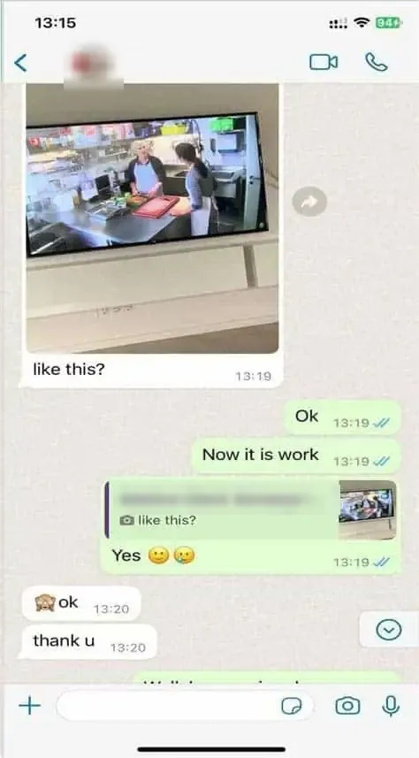 Screenshot of a WhatsApp chat with a subscriber, 7